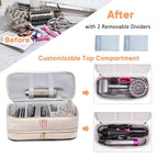 Initial Personalized Hair Tools Travel Bag Double-Layer Hair Dryer Case Compatible with Shark FlexStyle/SmoothStyle, Dysson Airwrap & Supersonic – Hair Tool Organizer for Travel & Home