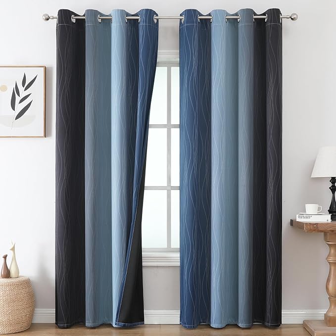 Blackout Curtains 102 Inches Long 2 Panels by ESTELARTEXTILER