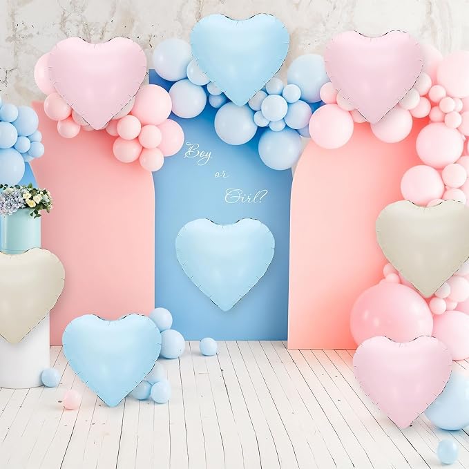 Pink Blue Heart Balloons - Image 7