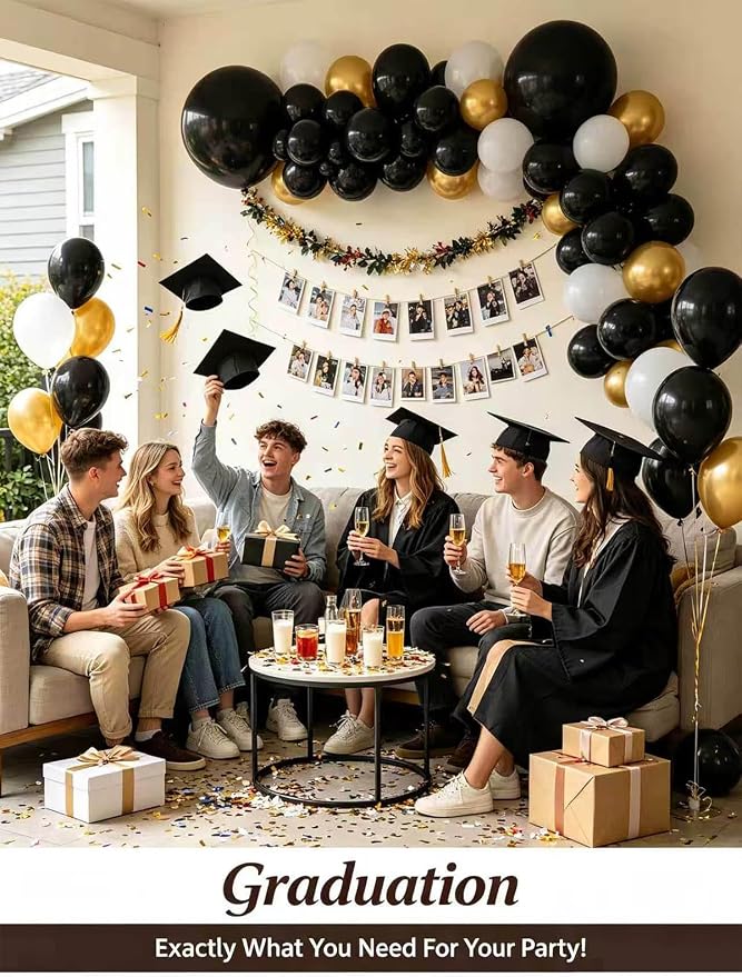 Black Balloons 125 Pcs Different Sizes 18 12 10 5 Inch Black Balloon Arch Kit - Image 6