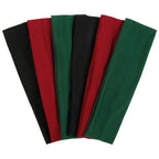 TERSE Christmas Headbands for Women Non Slip Elastic Sweat Hairbands Soft Fabric Hair Bands Workout Yoga Running Sport Thin Hair Wrap for Girls,Black Red Green Headbands