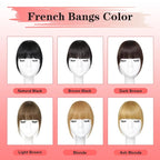 NAYOO Bangs Hair Clip in Bangs 100% Real Human Hair Extensions French Bangs Clip on Air Bangs for Women Hairpieces Curved Bangs for Daily Wear（Ash Blonde）