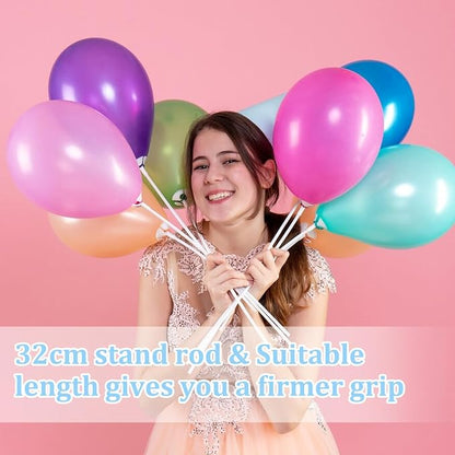 JJUNW 20 Pcs Balloon Sticks, Long Plastic Balloon Sticks - Image 4