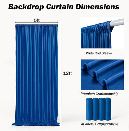 20ft×12ft Royal Blue Backdrop Curtain - Image 6