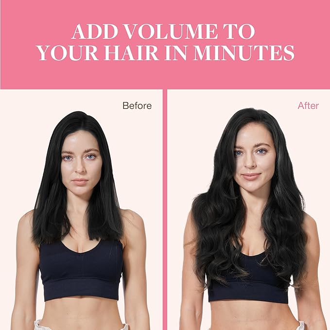 GOO GOO Clip in Hair Extensions Real Human Hair, Remy Human Hair Extensions Clip ins for Women, Natural Human Hair, 14inch 150g 9Pcs, 1 Jet black