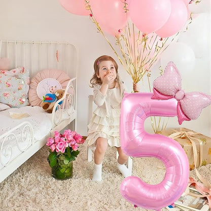40 inch Number 11 Balloon with Bow Pink Happy Birthday Jumbo Number Balloons - Image 5