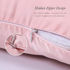 100% Mulberry Silk Pillowcases Set of 2 for Hair and Skin and Super Soft and Breathable King Size Nature Silk Pillowcases (King, Pink)