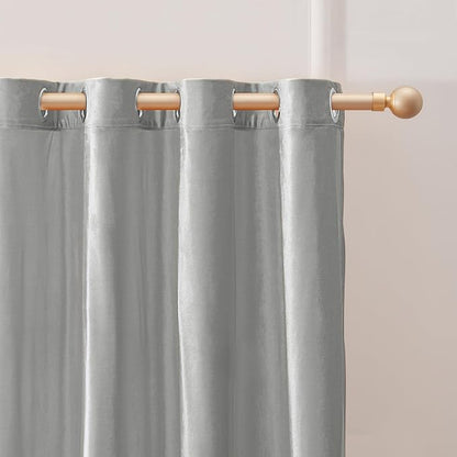 BULBUL Velvet Light Blue Blackout Curtains 90 inch Long - Image 2