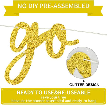 BEISHIDA Glitter Gold Pre-Strung Go Shawty It's Your Birthday Banner Decor | NO - Image 2