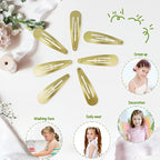 120 Pack Gold Metal Snap Hair Clips - Non-Slip Hairpins Barrettes for Women & Girls, Secure Braids, Updos, Buns - Durable & Lightweight (Plastic Storage Box Included)