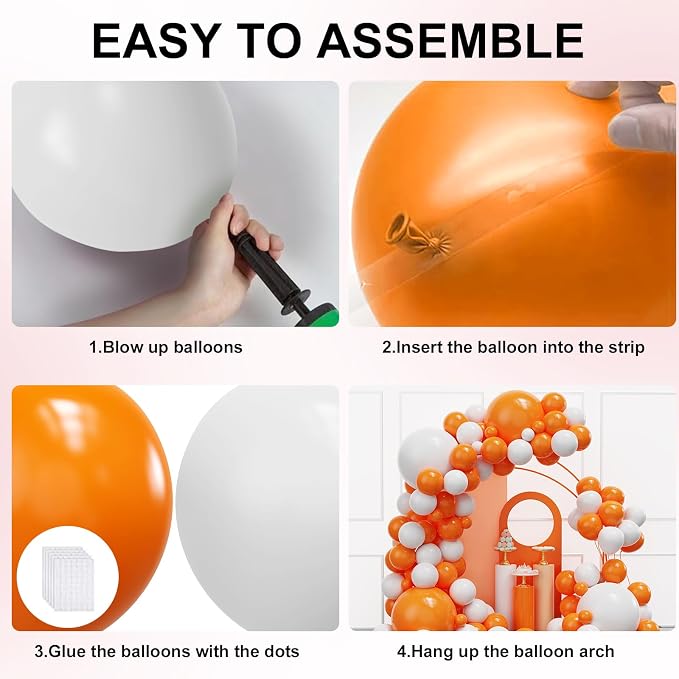 YMSZ Orange Balloons Arch Kit, Thanksgiving Day Party Decoration | 134pcs - Image 3