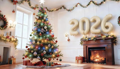 2026 Cream Numbers Balloon 40 Inch, Happy New Years 2026 Balloons - Image 3