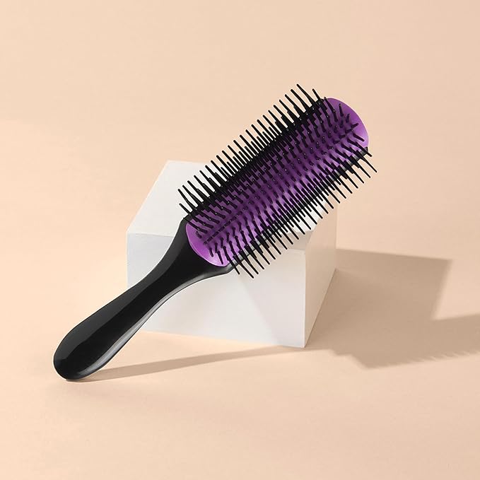 Diane Nylon Pin Styling Hair Brush for Detangling, Separating, Shaping and Defining Wet Thick or Curly Hair, Glides Through Tangles with Ease (Pack of 2)