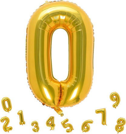 32 Inch Gold Number 0 Balloons Foil Ballon Digital Birthday Party Decoration by MEIDUOCO