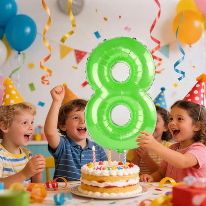 40 Inch Number 8 Balloons for 8th Birthday Party Decorations, 0-100 Fruit Green - Image 2