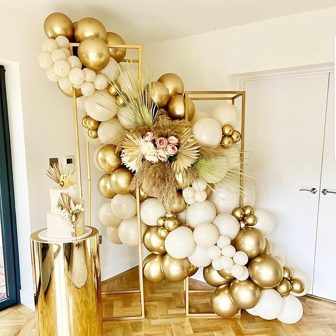 Voircoloria 90pcs Metallic Gold Balloons Garland Arch Kit, 18 12 10 5 Inch | - Image 4