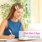 D 6 Pcs No bend Hair Clips No Crease Hair Clip Makeup Clips for Women and Girls Flat Hair Clips for Hairstyling Salon Golden Handle(Pink)