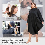PERFEHAIR Professional Salon Client Hair Cutting Cape Gown, Barber Haircut Cape with Sleeves - Black