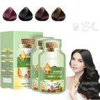 HUANG YI Natural Plant Hair Dye, New Botanical Bubble Hair Dye 30ml 10Packs/Box, Pure Plant Extract for Grey Hair Color Bubble Dye, New Botanical Bubble Hair Shampoo(Dark Brown)