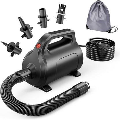 Electric Air Pump for Inflatables, Air Mattress – 500W/650W Quick-Fill by BreatheDriftShine