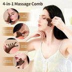 TAIHI Wooden Scalp Massager with Gift Box Wooden Comb Handmade Green Sandalwood Scalp Comb for Gua Sha Head Neck Face Care