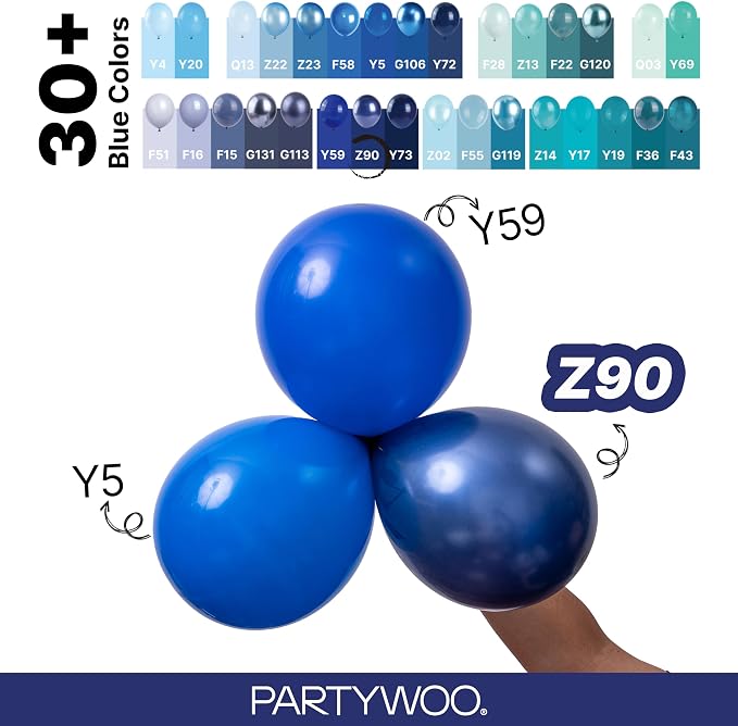 PartyWoo Navy Blue Balloons 92pcs Different Sizes of 18 12 10 5 Inch Dark Blue - Image 4