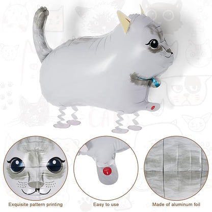 8 Pcs Walking Cat Balloons, Cat Balloons, Walking Animal Foil Mylar Balloon - Image 5