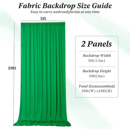 10 ft x 10 ft Wrinkle Free Green Backdrop Curtain - Image 5
