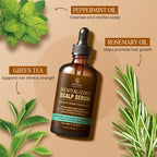 Revitalizing Scalp Serum for Hair Growth with Copper Peptides, Caffeine & Tea Tree Oil - Nourishing Scalp Oil for Itchy Dry Scalp, Detoxifies Build-Up, Deep Hydration for All Hair Types, 2 fl oz