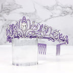 Didder Purple Tiara Crown Headband Princess Crowns for Women Girls with Combs Princess Tiaras for Little Girls Bridal Wedding Prom Birthday Party Halloween Princess Costume Crown