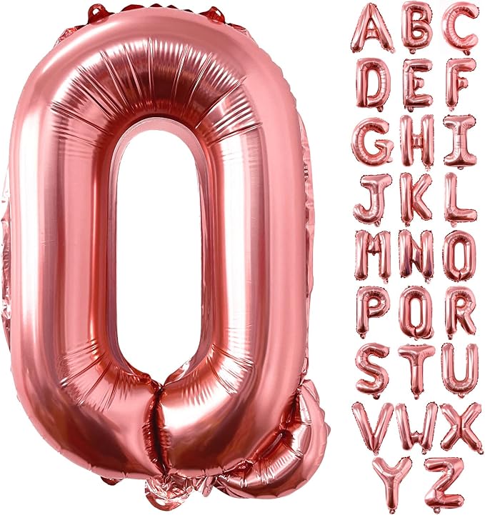Lovoir 40 Inch Large Rose Gold Letter Q Balloons Big Size Jumbo Mylar Foil by Lovoir