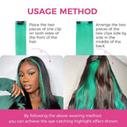 Lashey Seamless Clip in Hair Extensions Human Hair 4pcs 48g Green 20 Inch Straight 100% Remy Human Hair Extensions for Black Women