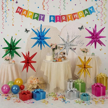 HILAVO 6PCS Star Balloons, 22Inch Large Colorful Star Balloon Foil Balloons - Image 3