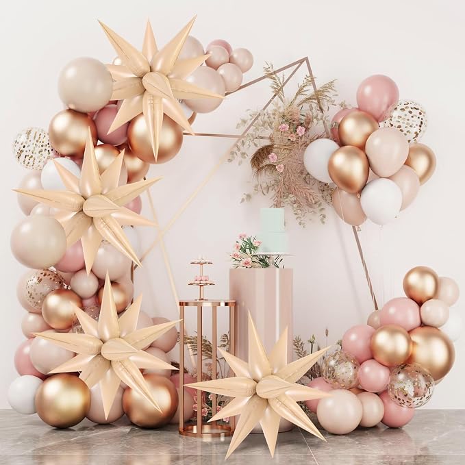 60 Pcs Star Balloons Explosion 12 Point Foil Cone Balloons Magic Balloon Large - Image 4
