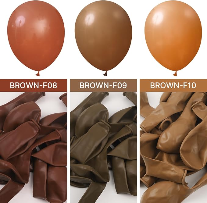 PartyWoo Dark Brown Balloons 50pcs Boho Neutral Coffee Tan Color | 12 Inch - Image 5