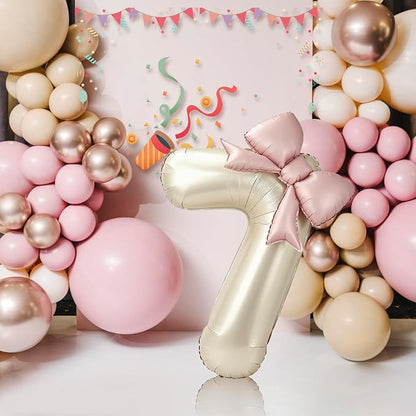 40 Inch Cream Number 7 Balloon - Image 5