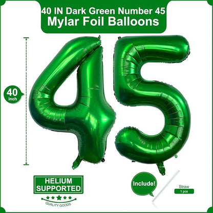 Number 45 Dark green Balloons 40 Inch Giant Dark green Foil 45 Helium Balloons - Image 2