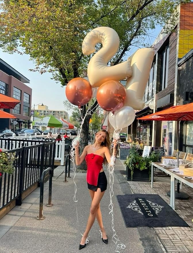 Number Balloons 2 Balloon 40 inch Cream - Image 4