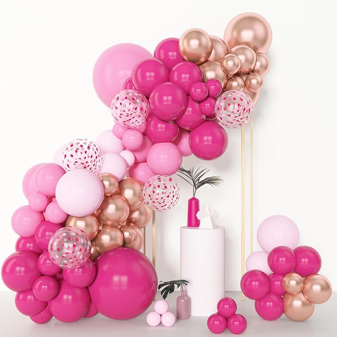 Amandir 153pcs Pink Balloon Garland Arch Kit Different Sizes | 18 12 10 5 inch - Image 7