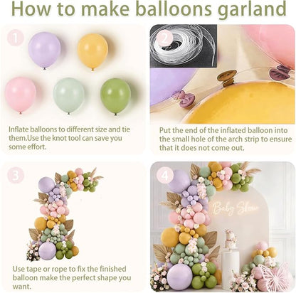 Dusty Green Purple Pink Yellow Balloons Arch Kit, Party Decor. | Olive Green - Image 3