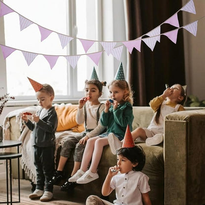 2Pcs Triangle Bunting Flag No-DIY Cotton Fabric Garland Reusable Party Banner - Image 6