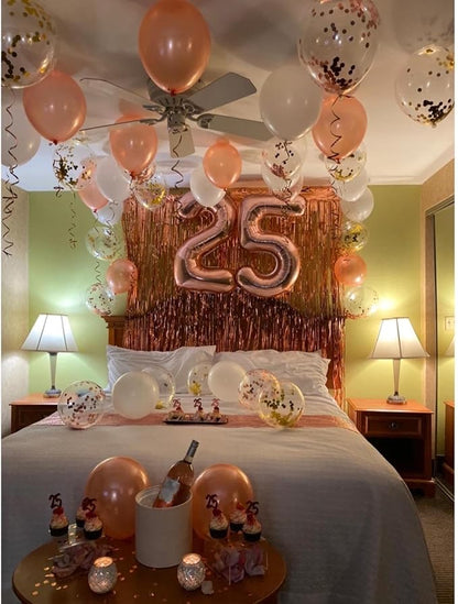 Number Balloons 5 Balloon Rose Gold - Image 3