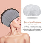 Flaxseed Deep Conditioning Heat Cap - Boloye Cordless 100% Safe Microwave Hot Cap for Natural Curly Textured Hair Care, Drying, Styling, Curling, Universal size (10 PCS One-time shower cap) (Black)