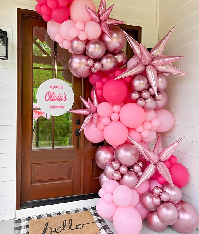 Pink Balloons Metallic Pink Balloon, Baby Shower, Galentines day Decorations - Image 2