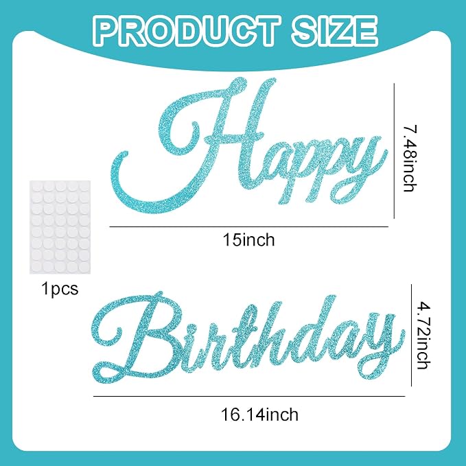 TONIFUL Happy Birthday Sign for Backdrop - Image 2