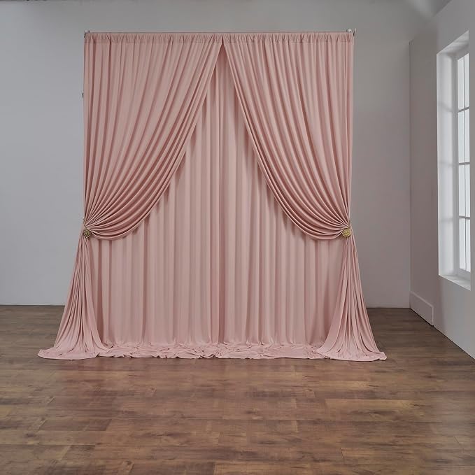 10 ft x 10 ft Dusty Pink Backdrop Curtains - Image 4