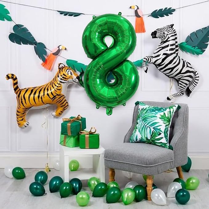 Number Balloons Green Party Balloon - Image 5