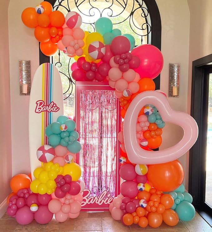 Bezente Pink and Orange Balloons Set 60pcs 12 inch | Light & Hot Pink Orange - Image 5