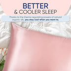 Blissy Silk Pillowcase - 100% Pure Mulberry Silk - 22 Momme 6A High-Grade Fibers - Silk Pillow Cover for Hair & Skin - Regular, Queen & King (Pink, King)