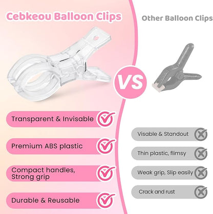 10 Pack Balloon Arch Clips, 3.5 Inch Plastic Transparent Clips - Image 6